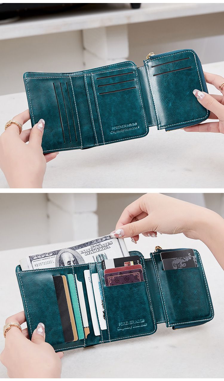 Women's Wallet & Men's Wallet Rfid Anti-theft Brush Ladies Wallet Zipper Wallet Coin Purse Lock Short Wallet_voghion.com