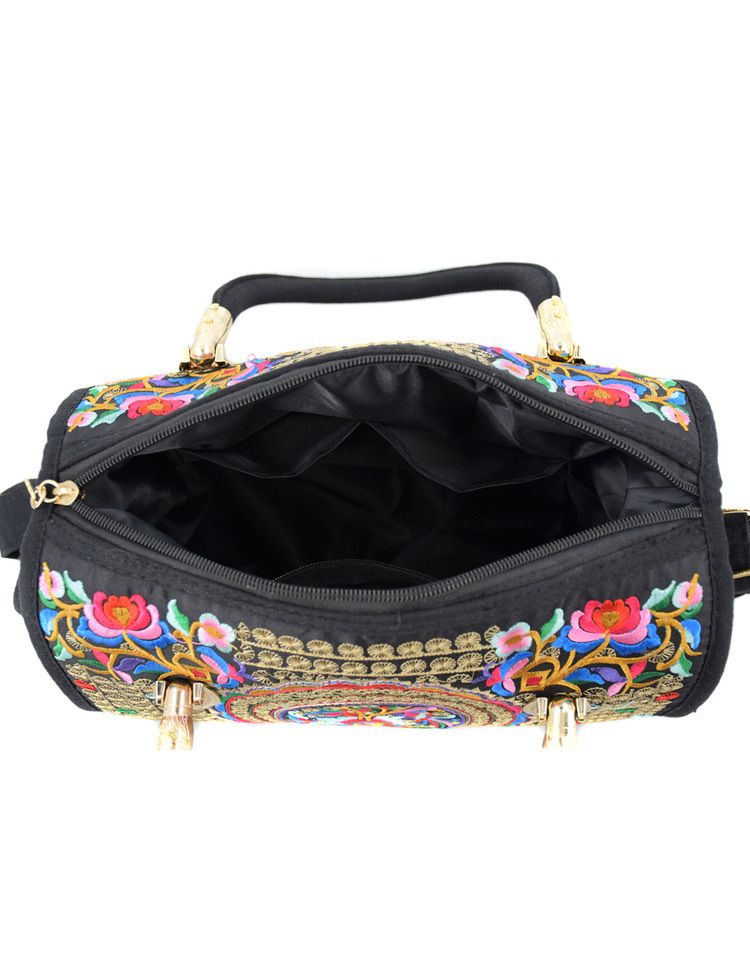 Damentaschen, National Style Retro Bestickte Handtasche, Canvas Stickerei, One Shoulder Crossbody Kissentasche, Reisetasche_voghion.com