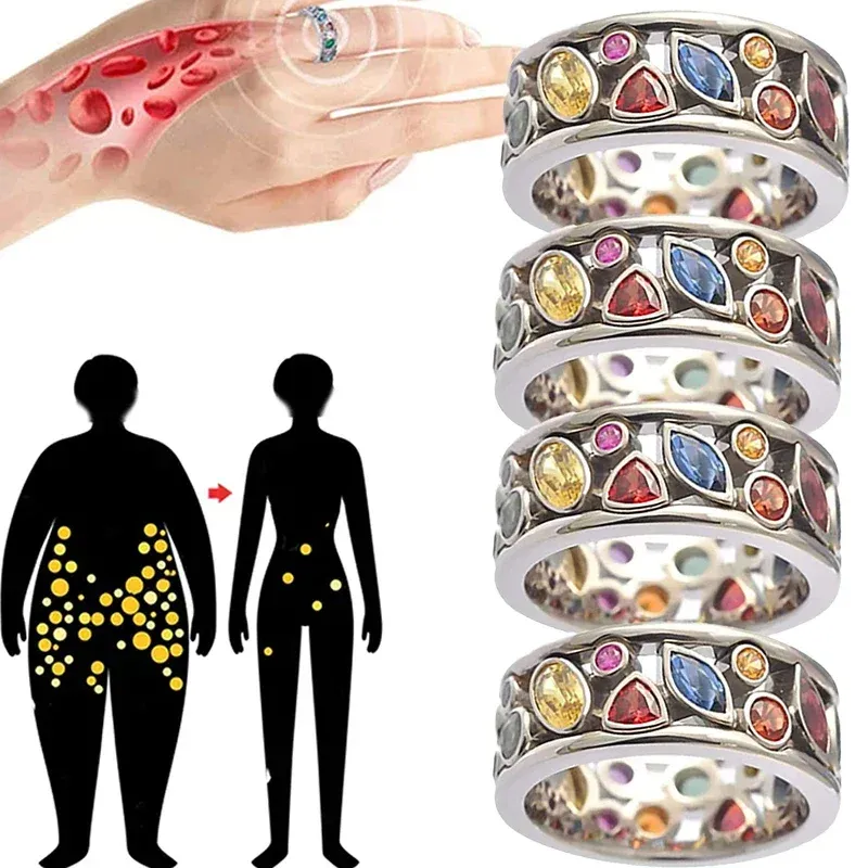 Ready Stock 2024 New Women's Magnetic Therapy Ring Torina Crystal Quartz Ionix for Weight Loss and Lymphatic Drainage Jewelry_voghion.com