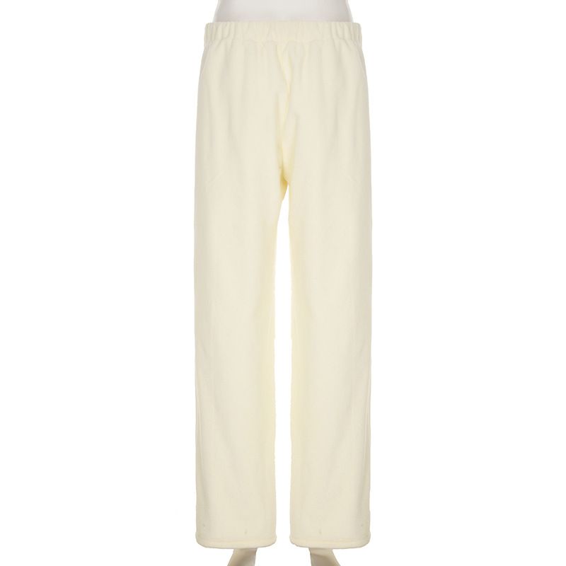 Pantaloni jogger in pile comodi per uomo e donna - Vestibilità morbida e rilassata, vita elasticizzata, abbigliamento urbano versatile, pantaloni casual da salotto in tinta unita_voghion.com