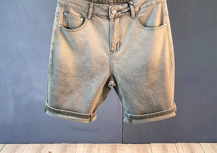 Herrenbekleidung High-End-Sommer Neue Retro-Distressed-Jeansshorts Herren Slim Fit Trendy Casual Mittellange Hose Stretch Five Point Pants Trendy_voghion.com