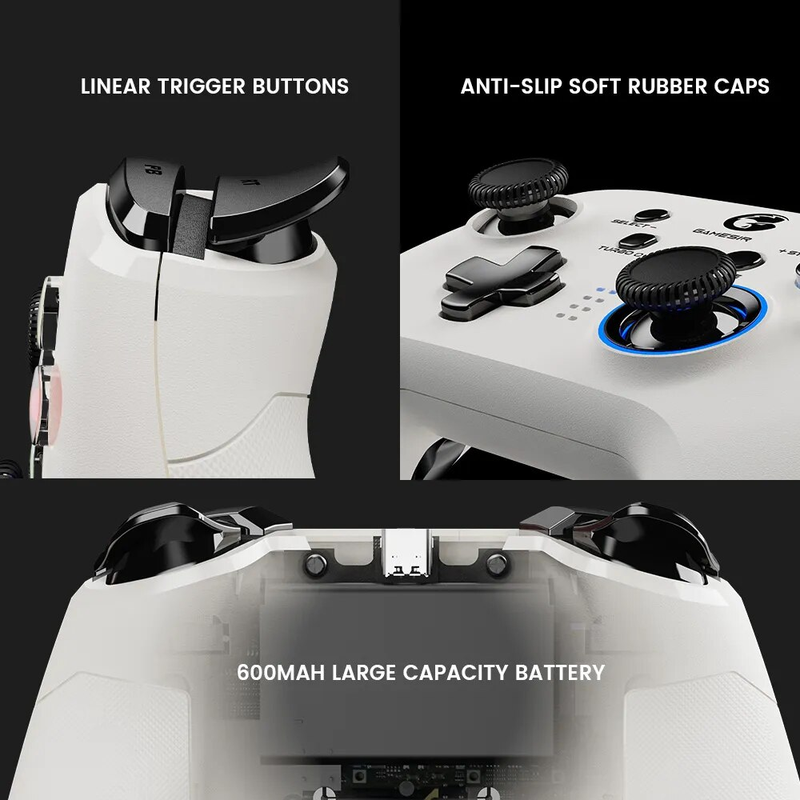 GameSir T4 Pro Version blanche contrôleur de jeu Bluetooth 2.4G manette de jeu sans fil pour Nintendo Switch PC téléphone portable Cloud_voghion.com