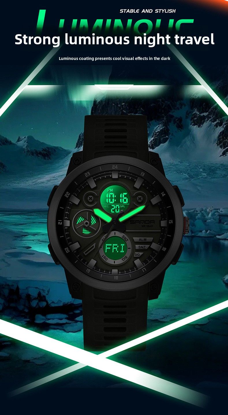 Sanda Cross-Border Hot-Selling Student Trendy Multi-Function Summer Time Waterproof Alarm Reminder Electronic Watch For_voghion.com