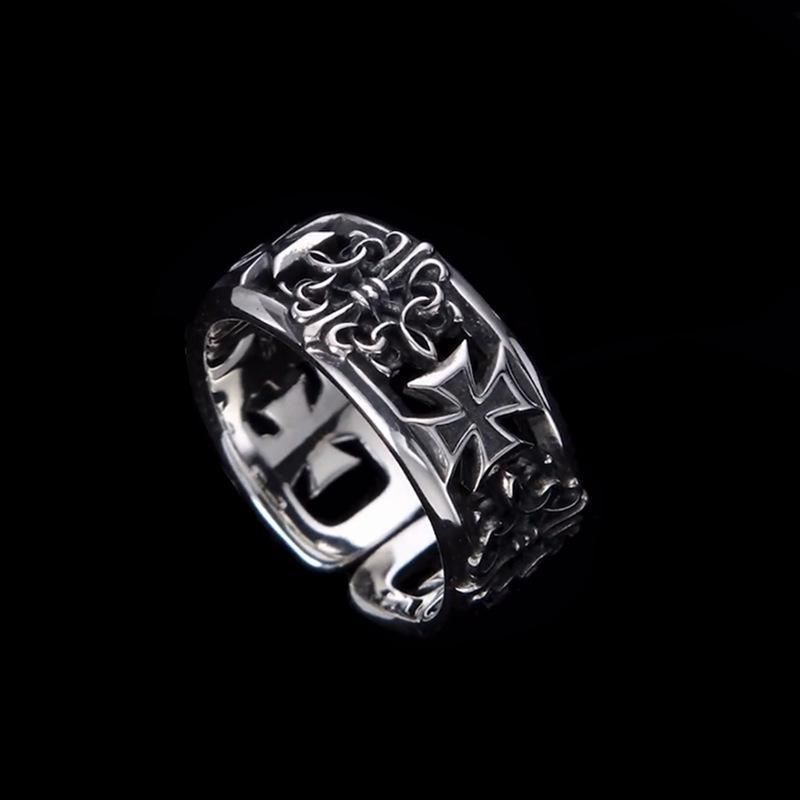 New Cross Trend For Men Hip Hop Punk Style Niche Single Personality High-end Open Finger Ring_voghion.com