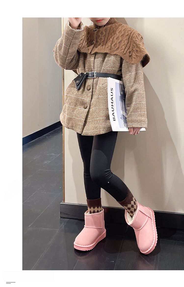 Calçados infantis de outono e inverno, sapatos infantis de algodão para bebês, botas de neve infantis com forro de lã, botas Martin, moda para meninos e meninas, botas curtas_voghion.com