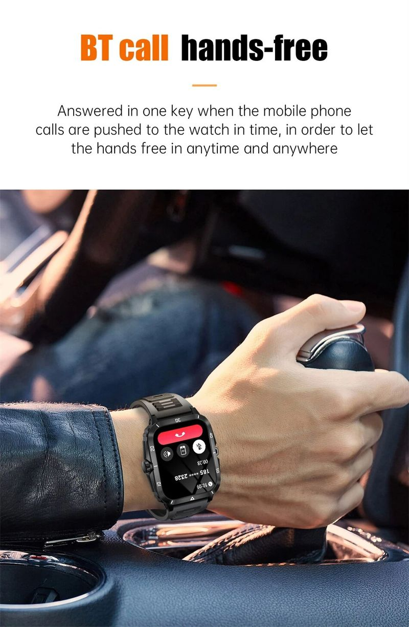 2024 viedpulkstenis 3ATM ūdensizturīgs barometrs altimetrs GPS Trectory āra sporta Bluetooth zvans 430mAh 2,0 collu viedais pulkstenis_voghion.com