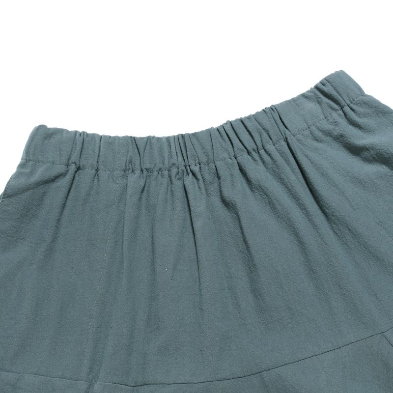 Man's Spring and Autumn fFashion Cotton and Linen Loose Cross-gear Pants Solid Color Beamed Feet Nine-point Pants_voghion.com