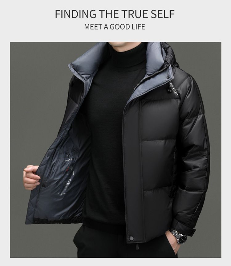 Urban Explorer Puffer – Bomber in piumino d'oca 600FP con cappuccio antivento e pannelli anti-sfilacciamento (vestibilità slim, unisex dalla S alla XXL, nucleo termico Metro-Ready)_voghion.com