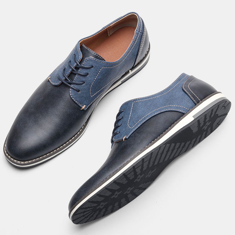 Herrenschuhe Große Herren Freizeitschuhe Modische leichte Herrenschuhe Farblich passende atmungsaktive Herren Lederschuhe_voghion.com