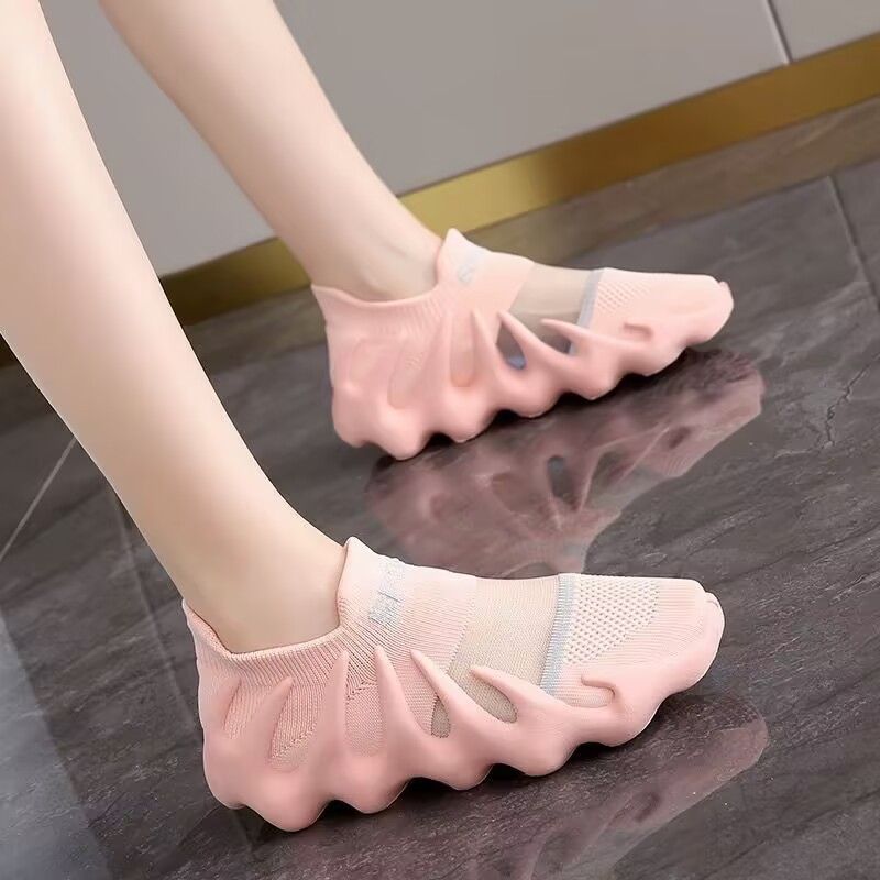 Atmungsaktive Mesh-Socken mit Oktopus-Motiv für Damen, Sommer 2025, neuer koreanischer Stil, Xiaolongbao Lauf- und Freizeitschuhe_voghion.com