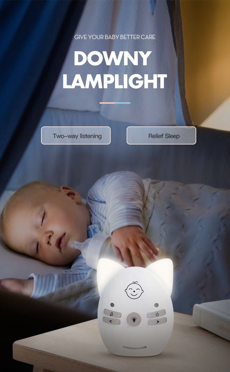 Mutter & Kinder Babyphone Kindersprechanlage Musik beruhigendes Babyspielzeug Zwei-Wege-Stimme Nachtlichtmonitor_voghion.com