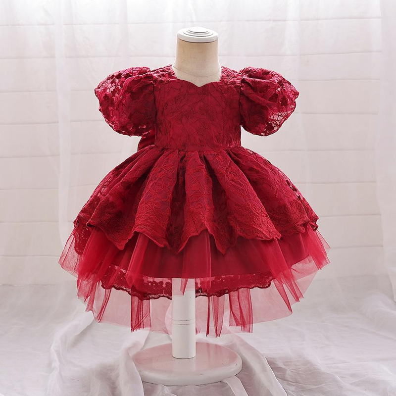 Nuovo vestito per neonati e bambini, festa di compleanno, vestito da principessa, gonna tutù dolce in rete ricamata a bolle_voghion.com