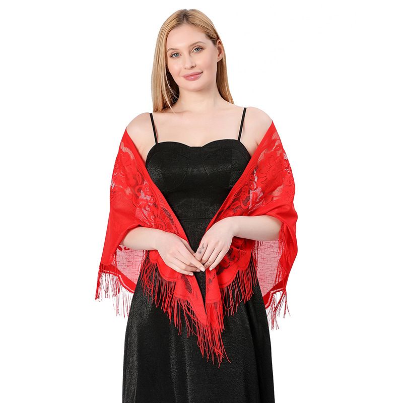 VOOTHOST Nieuwe Borduurwerk Kant Sjaal Sjaal Bloemen Driehoekige Sluier Sjaal Voor Vrouwen Feest Sjaal Bruiloft Poncho Stola's Dames Hoofdband Wraps F0176_voghion.com