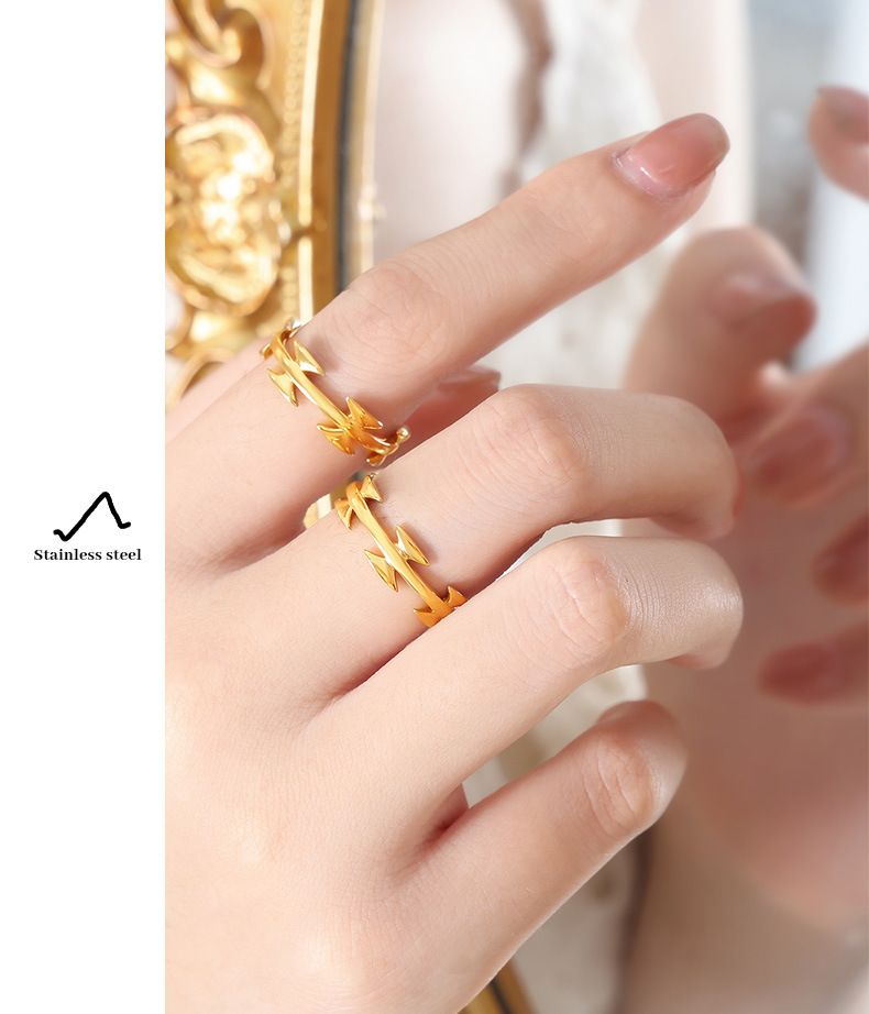 Vintage Ring Ring Niche Simple Titanium Steel Bow Ring Jewelry_voghion.com