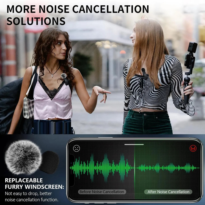 Új vezeték nélküli Lavalier audio- és videofelvételi mini mikrofon iPhone-hoz, Android laptophoz, élő játékhoz, mobiltelefon mikrofonhoz_voghion.com