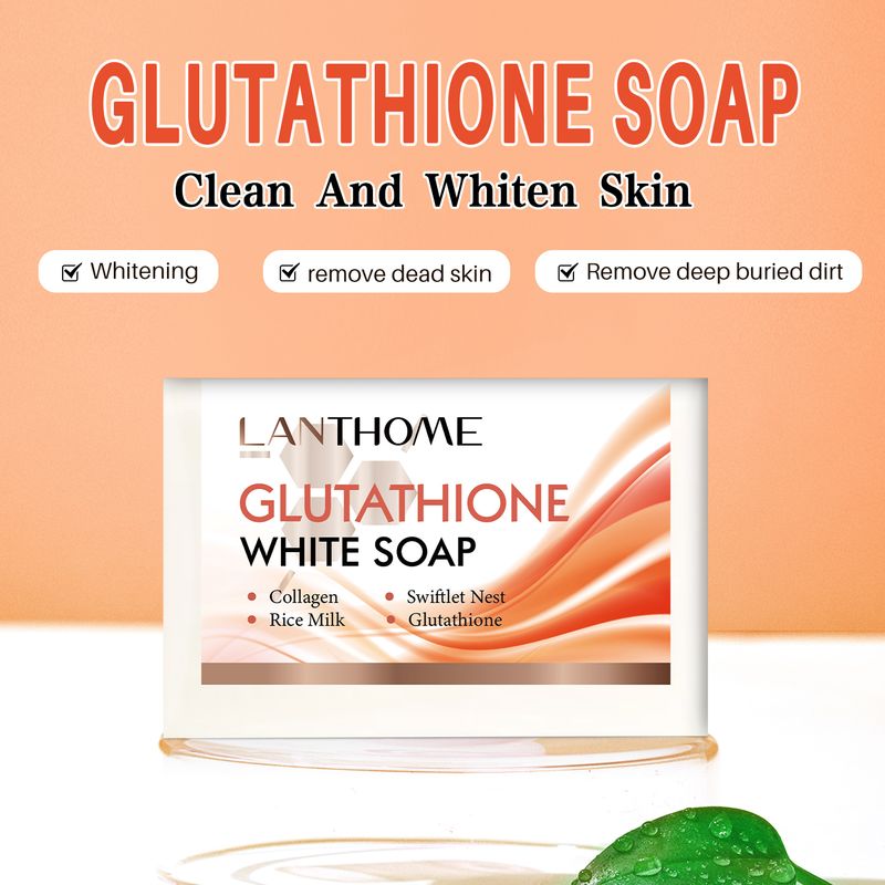 Jabón facial de glutatión para aclarar la piel, limpieza profunda, jabones hidratantes hechos a mano con glutatión para el cuidado del cuerpo_voghion.com