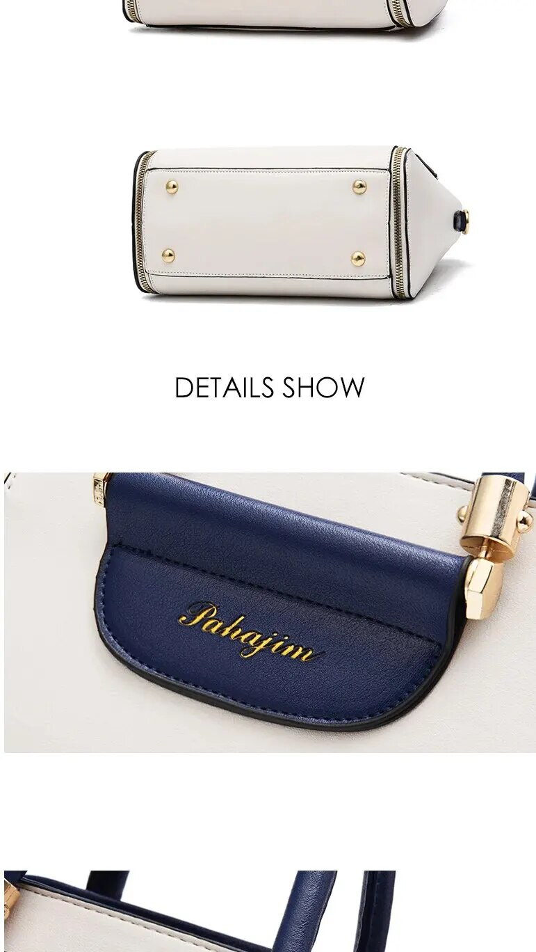 Fashion Color Contrast Handbag, ing Striped Crossbody Bag, Women's Elegant Office & Work Purse_voghion.com