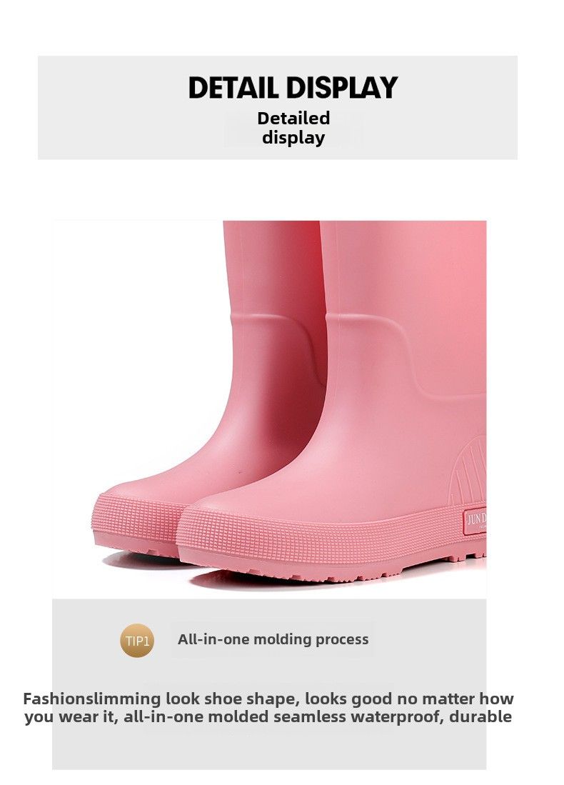 Scarpe casual da donna in PVC impermeabili e antiscivolo, resistenti all'usura, per autolavaggio, scarpe da pioggia alla moda da donna_voghion.com