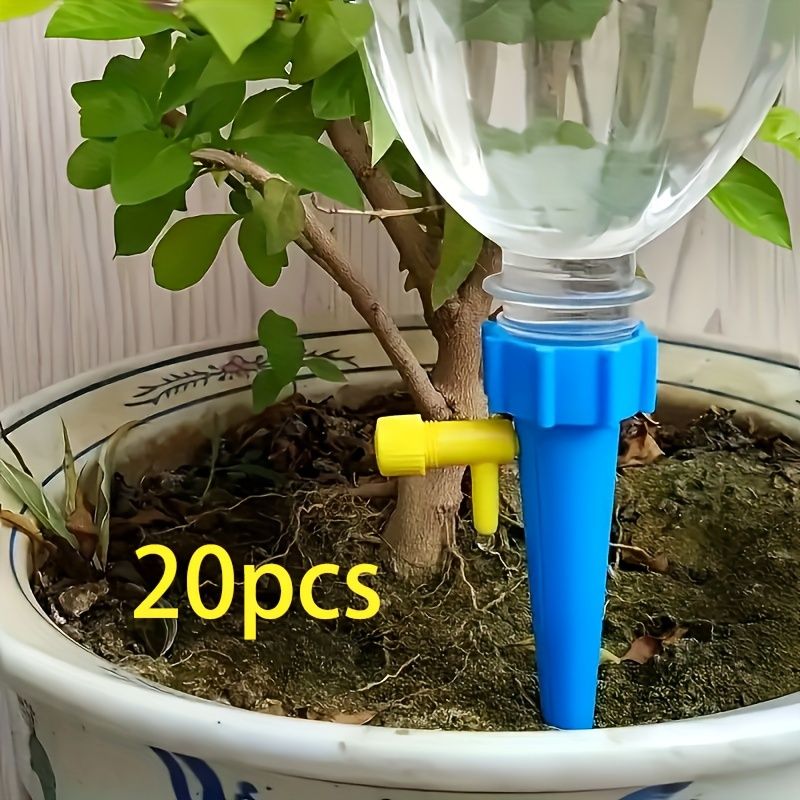 20pcs Lazy Watering Artifact Automatic Flower Watering Device Adjustable Nozzle With Slow Release Valve For Outdoor And Vacation Plant Care_voghion.com