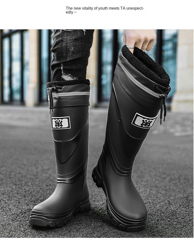 Wild Bird Association High Tube Waterproof Mouth Rain Boots Size 40-45_voghion.com
