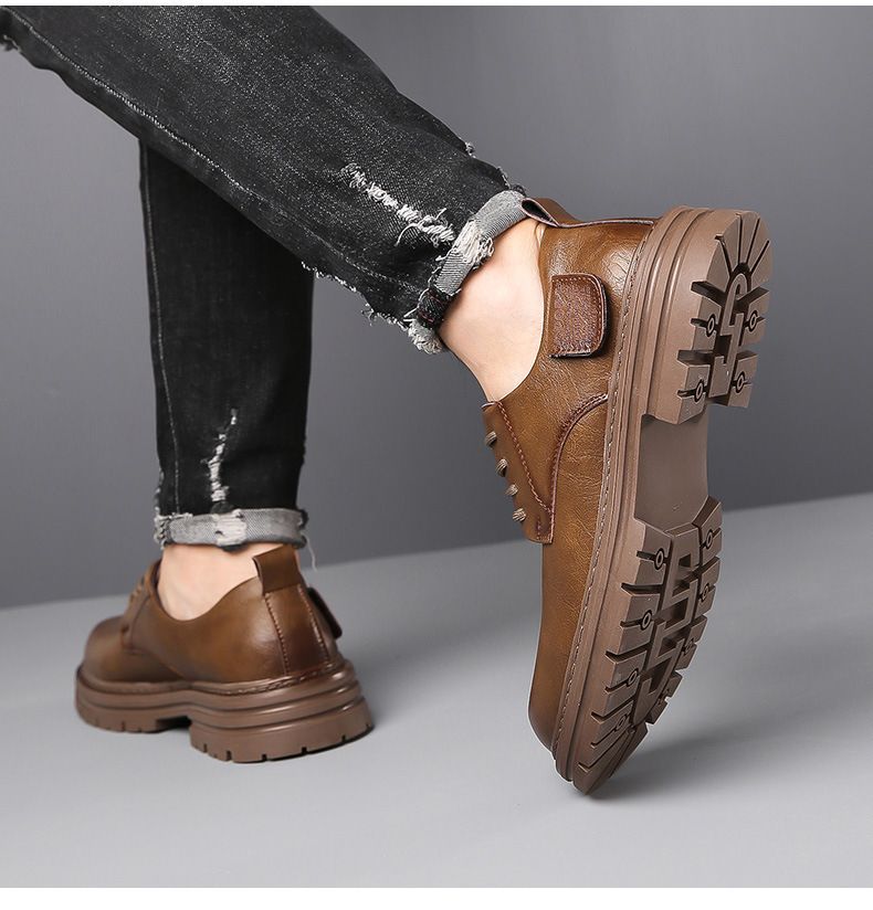 Herren Plateauschuhe Niedrige Pumps Loafers Slip-on Casual Herrenschuhe_voghion.com