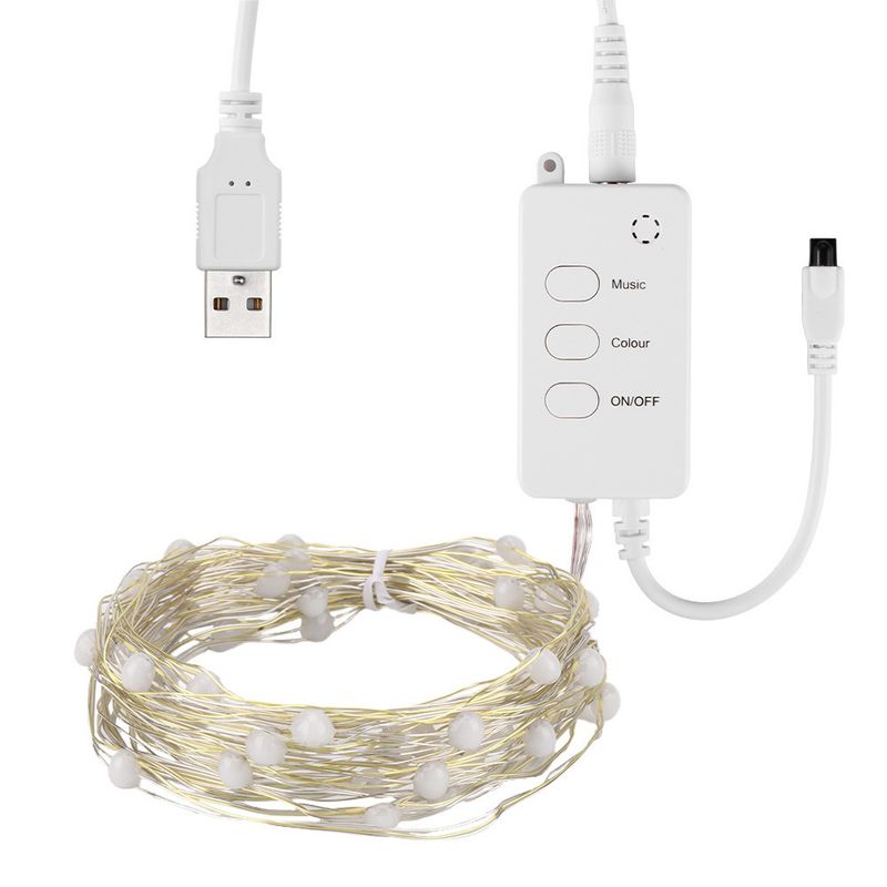 Tuya Point Control intelligens fényfüzér Wifi vezérlés karácsonyi ünnepi dekorációs lámpa rézvezetékkel, kettős üzemmódú Bluetooth USB-s fényfüzérrel_voghion.com
