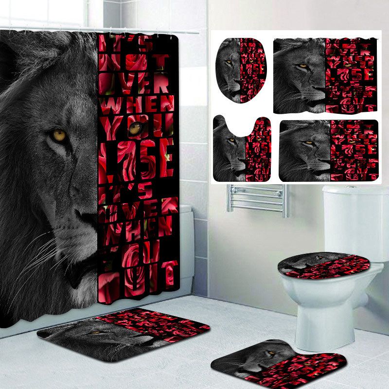 Grensoverschrijdend exclusief voor Halloween, waterdicht, geen boren nodig, polyester douchegordijn voor badkamer en toilet_voghion.com