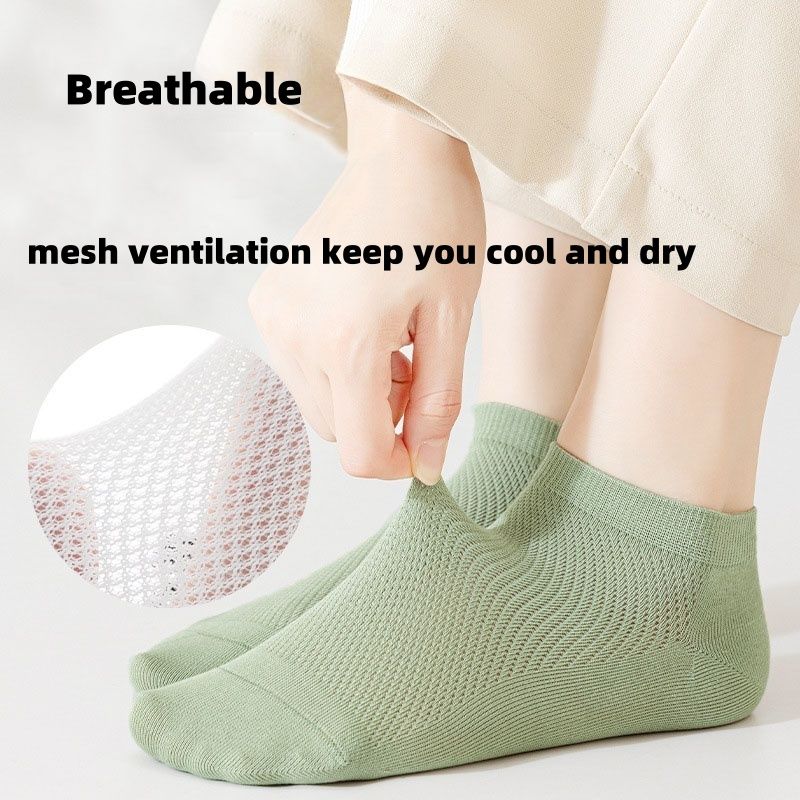 Meias de algodão até o tornozelo para homens e mulheres, malha de verão, ultrafinas, respiráveis, atléticas, de cano baixo, invisíveis, para corrida, curtas de algodão_voghion.com