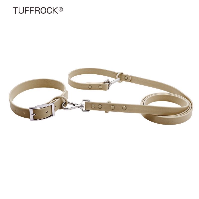 PVC-wasserdichtes Hundehalsband, weiche, silikonartige Doppelkopf-Leine für Haustiere_voghion.com