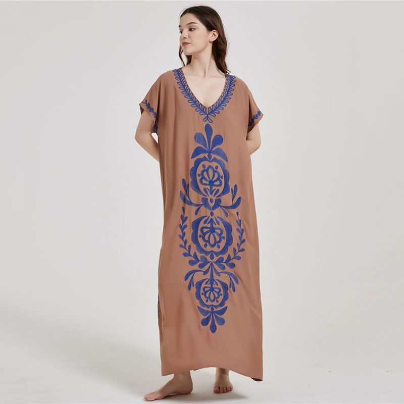 popolare copricostume da spiaggia ricamato in rayon da donna, stile abito ricamato, camicia di protezione solare per bikini al mare, 20 colori_voghion.com