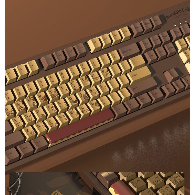 Heijue AK533 Chocolate Full Key Hot-Swappable Blue Pink Switch 104 Keys Mechanical Keyboard DIY_voghion.com