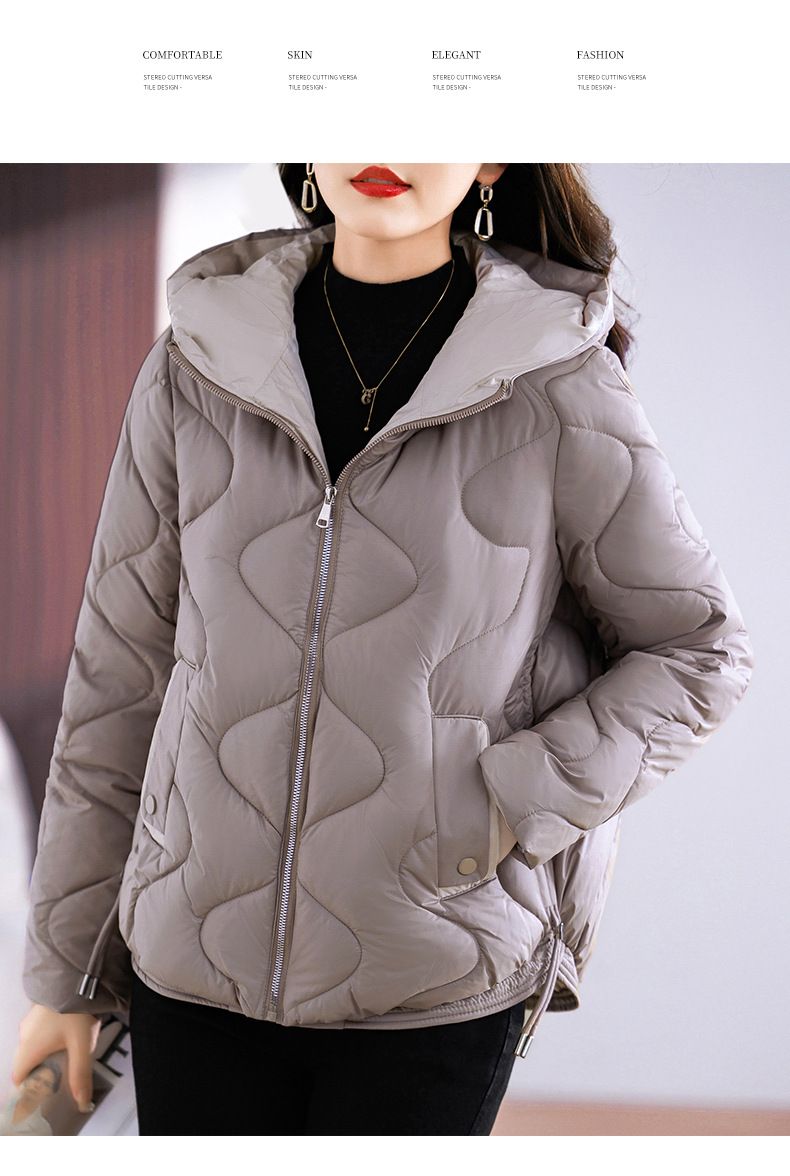 Doudoune courte brillante pour femme, manteau d'hiver léger à capuche, vêtements d'extérieur matelassés à la mode, gilet zippé coupe slim_voghion.com
