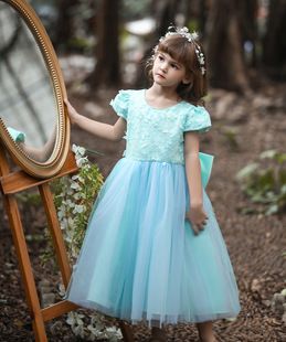 Robe de spectacle perlée pour enfants européens et américains, robe bouffante multicouche pour fille, robe de Noël pour enfants_voghion.com
