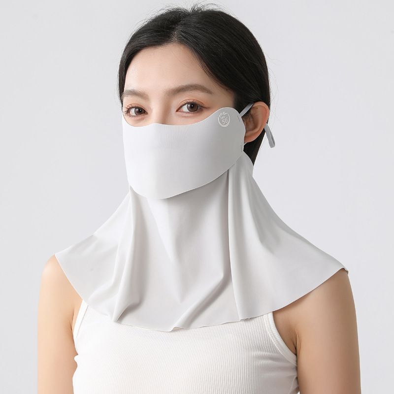Sun Mask With Drinkable Water Pocket, 2025 New Full Face UV Protection Neck Guard, Breathable Open Mouth Sunshade For_voghion.com