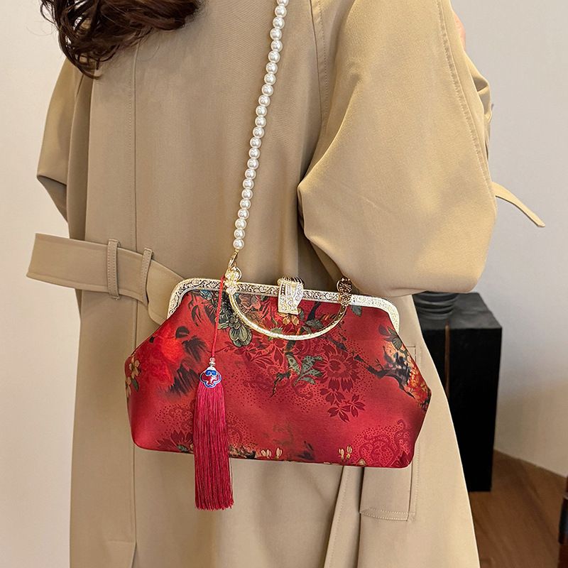 Borsa a tracolla con clip in perle, elegante e artistica in stile antico, cheongsam cinese in seta_voghion.com