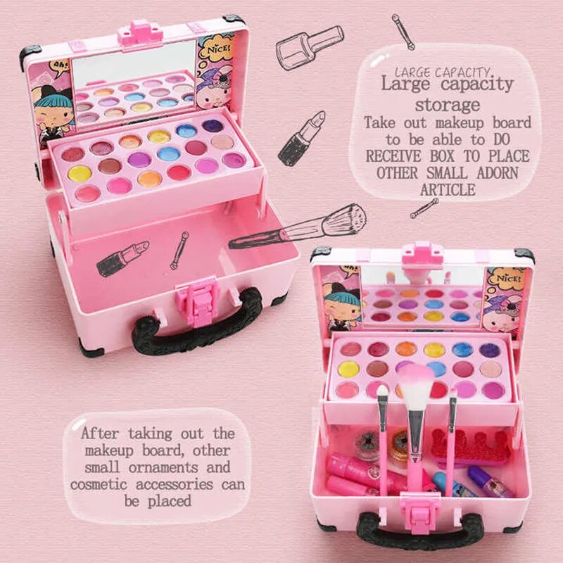 Make-up-Set für Kinder, Make-up-Set für Mädchen, Prinzessinnen-Make-up-Set, ungiftiges Kosmetikspielzeug, frühes Lernen, pädagogisches Spielzeug für Mädchen, Geschenk_voghion.com