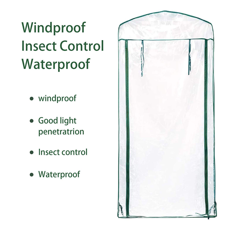 4 Tier Roll-Up Zipper Greenhouse Replacement Cover-Large Clear PVC Greenhouse Cover for Gardening Plants Cold Frost Protection_voghion.com