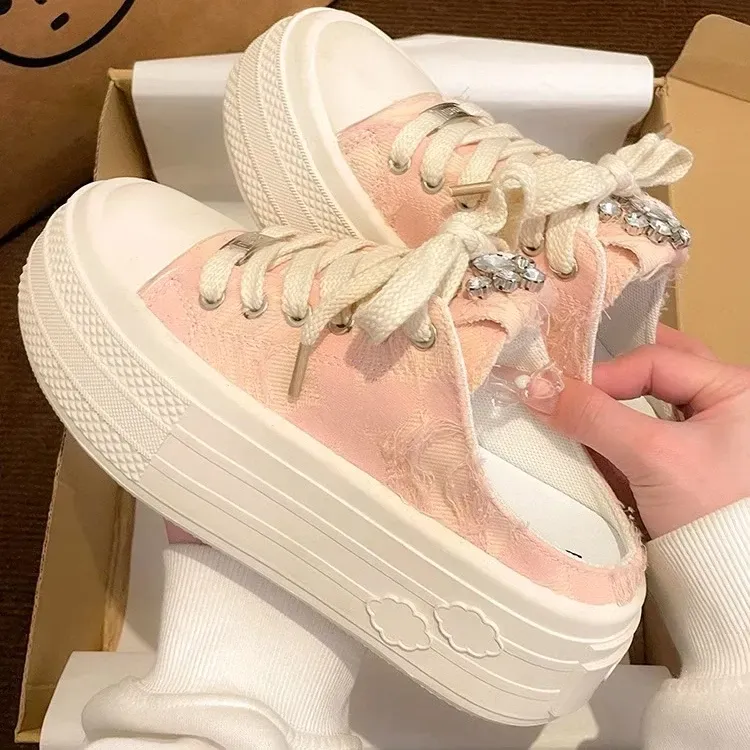 2024 Summer Sneakers Women's Slippers And Quality New Ladies Sandals Sports Slides With Bow Height Shoes Round Toe_voghion.com