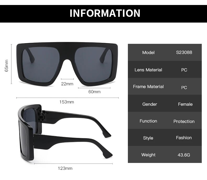Nya Ankomster Överdimensionerade Punk Fyrkantiga Solglasögon Dam Y2K Unika Herr Trendiga Goggles Sport Solglasögon Märkesdesigner Nya Glasögon UV400_voghion.com