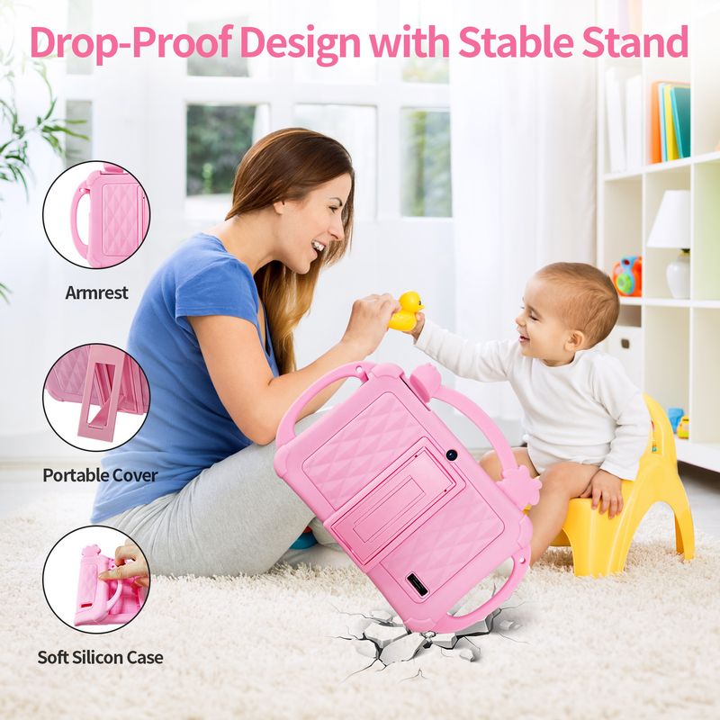 7" Kids Tablet With Protective Case - Early Learning & Entertainment, Safe & Durable_voghion.com