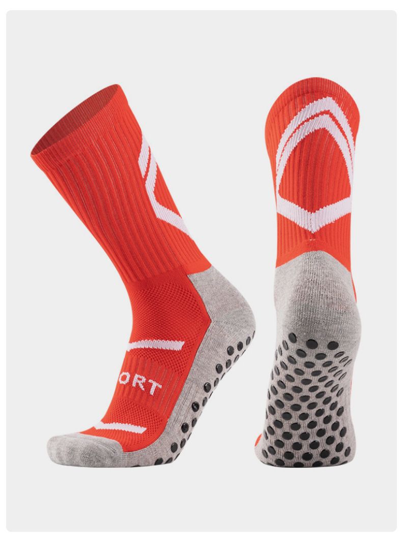 Fußballsocken für Erwachsene, rutschfeste Fußballsocken mit Handtuchunterseite, verdickte Sportsocken für das Studententraining, gepunktete Mittelschlauchsocken für Männer und Frauen_voghion.com