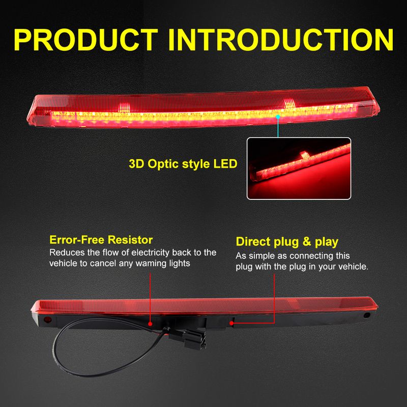 Red Lens Rear Tail High Mount LED Third Brake Stop Light 1K8945087D 1K6945097F Fit For VW Scirocco Golf 5 Polo 9N Passat_voghion.com