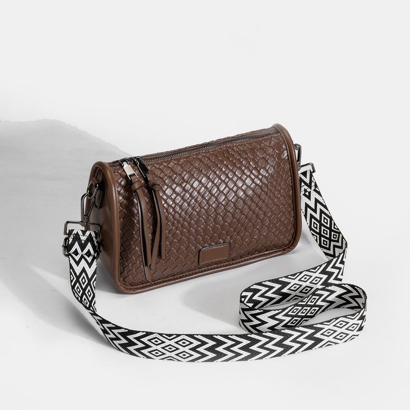 Borsa a tracolla larga in PU tinta unita da donna, stile bohémien_voghion.com