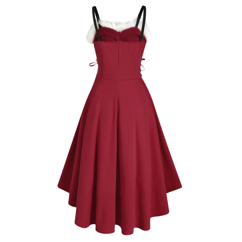 Chrëschtdagsfraekleeder 4 Faarwen 8 Gréissten Chrëschtkostüm Hues Meedchen sexy a léif Performance Kostüm Tailleband onregelméisseg Kleed_voghion.com