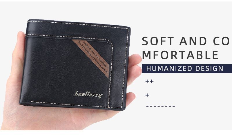 BAELLERRY Portafoglio corto da uomo con posizioni multiple, fermasoldi con cerniera sottile, borsa per il cambio, borsa per carte da uomo_voghion.com