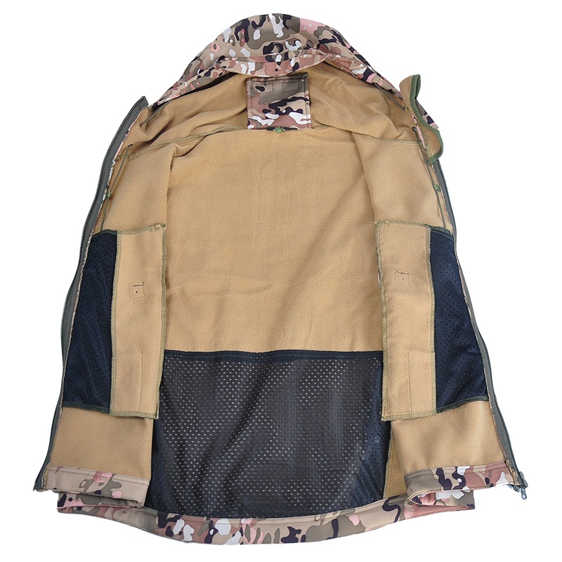 Kurtka wojskowa Soft Shell Training Mundur bojowy Safari Męskie taktyczne kurtki wiatroszczelne + spodnie Outdoor Fleece Army_voghion.com