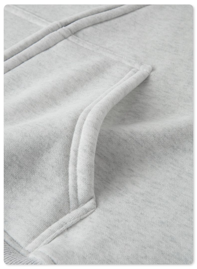 Herr höst och vinter tungvikts amerikansk handduk broderad polar fleece S-formad dragkedja sweatshirt lös trendig märkeshuvtröja för män_voghion.com