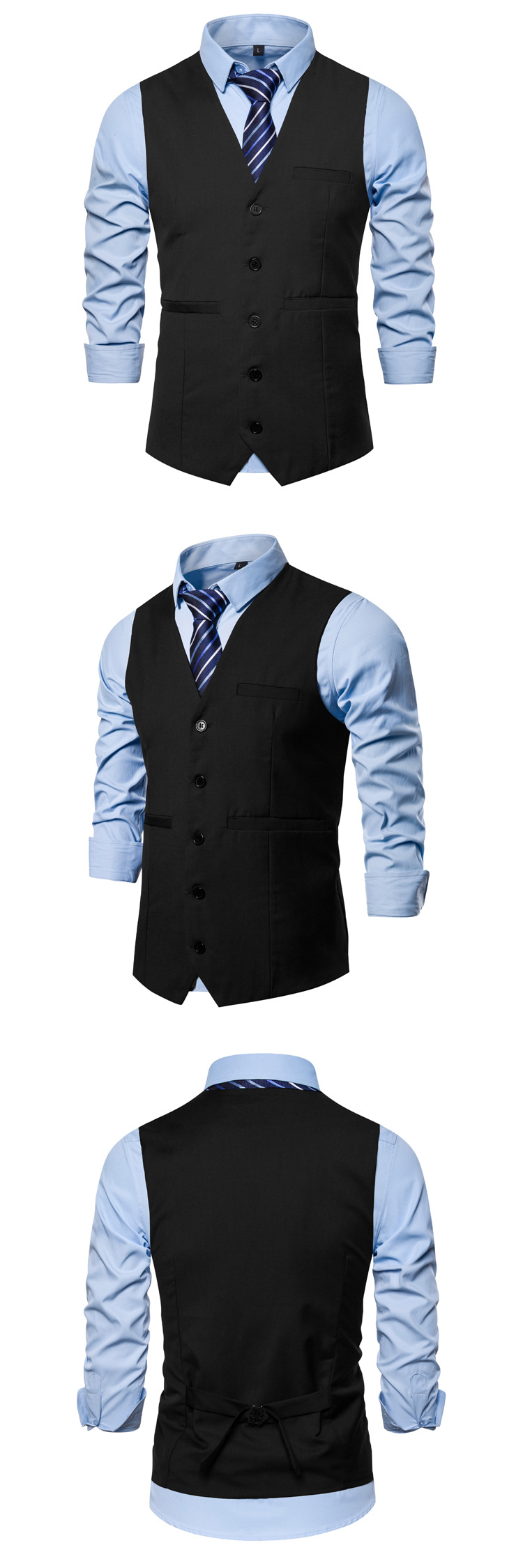 colete masculino de cor sólida, tamanho grande, colete casual, colete masculino, jaqueta fina_voghion.com