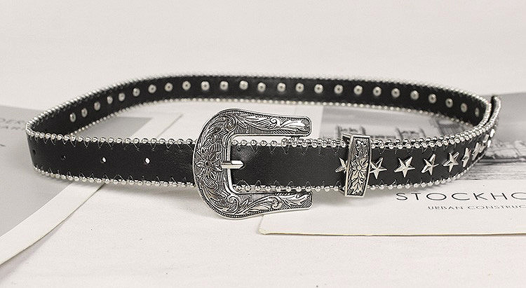 Ceinture fine en métal polyvalent pour femmes, nouveau Style Punk, ceinture en jean, Rivet décoratif, petite ceinture de pantalon_voghion.com