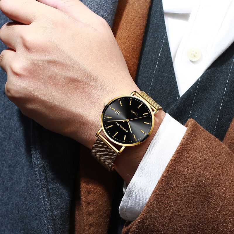 Orologio da uomo CRRJU, orologio da uomo sportivo con cinturino in maglia, orologio da polso al quarzo, elegante e sottile, di alta qualità, di lusso, blu, impermeabile_voghion.com